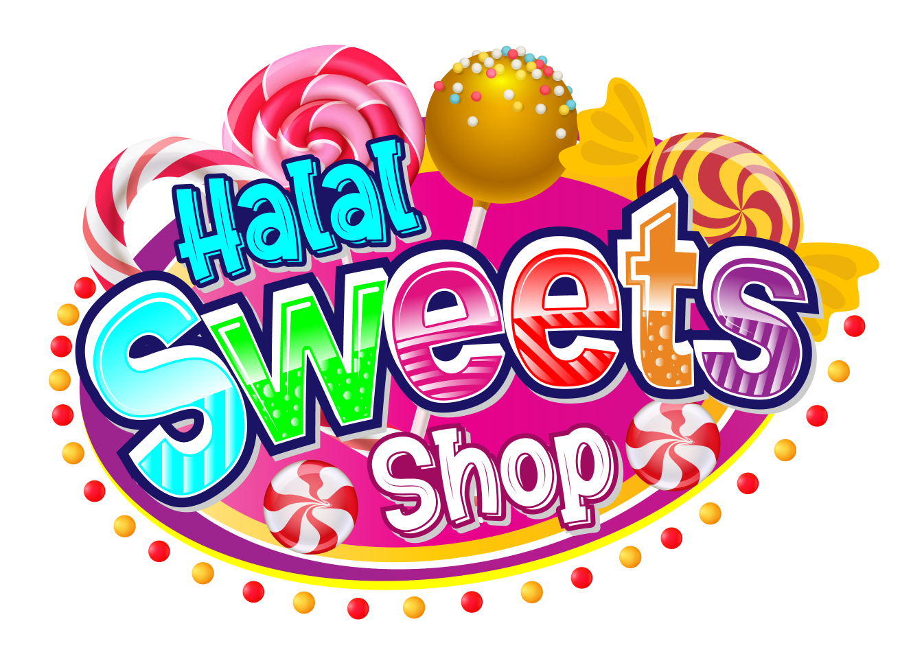 Halal sweets shops achtergrond