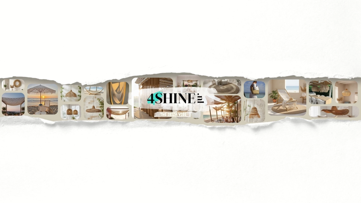4Shine.nl -natuurlijke lampen en kokos schaduwdoeken met de echte Ibiza vibes achtergrond
