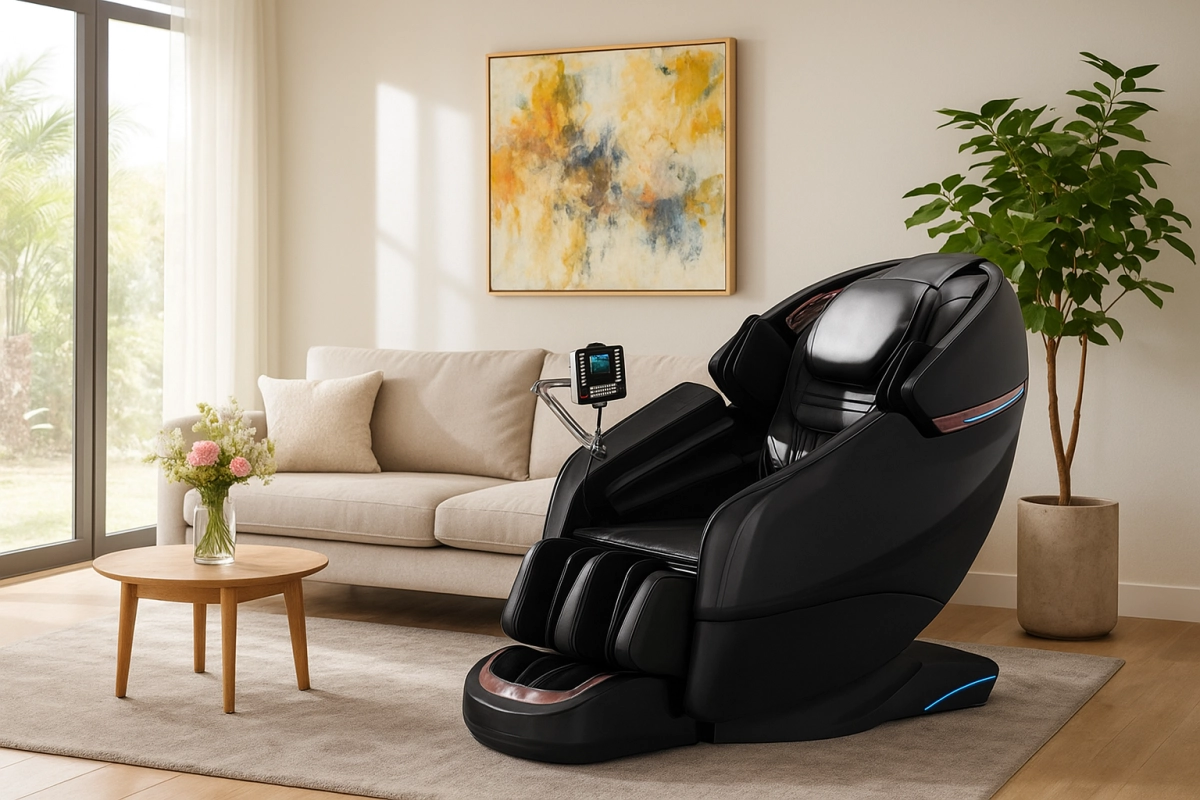 Relax-time massagestoelens achtergrond