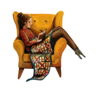 Illustrator under a blankie - Esther Bennink